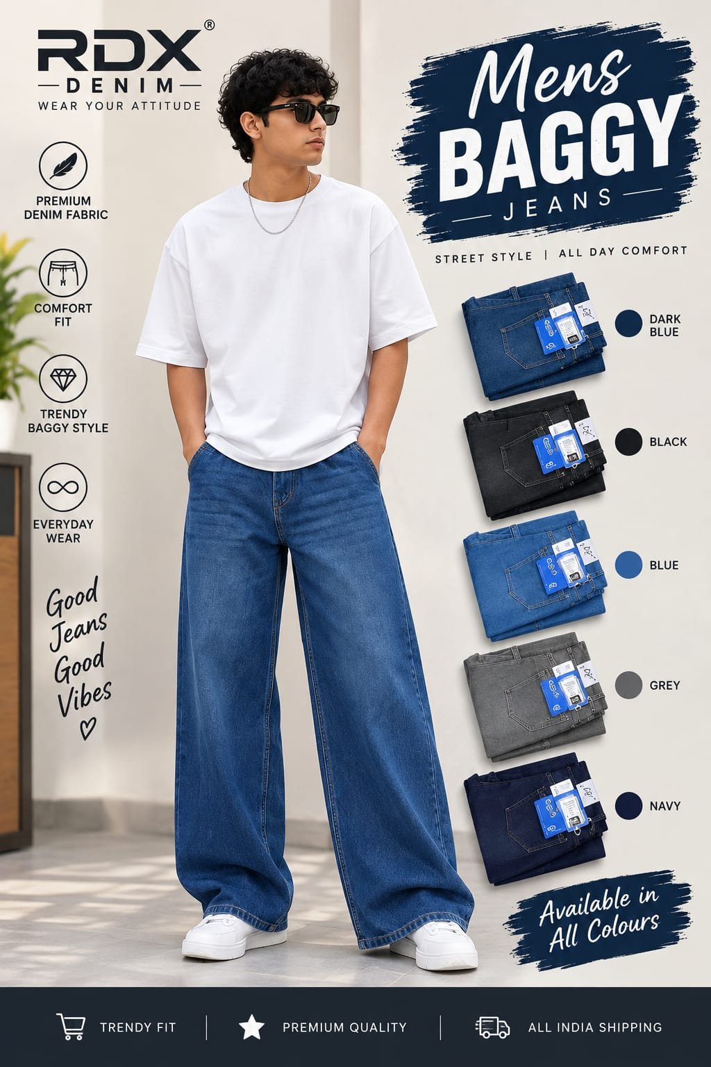 RDX Baggy Fit Denim Jeans photo 3